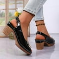 thumbnail image 1 of Womens Sandals Chunky Heel Peep Toe Thick Soled Leisure Shoes Spring Summer Casual Daily Holiday Beach Sandals Outerwear, 1 of 8