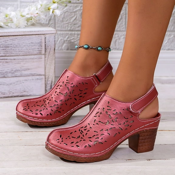 Womens Sandals Comfortable Chunky Heel Thick Heel Closed Toe Ankle Straps Shoes Women's Trendy Casual Outdoor Shoes for Beach Fashion 8.5