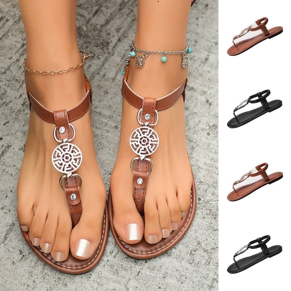 Womens Sandals Comfortable Reef Sandals Women Women's Fashionable Casual Comfortable Plus Size Solid Color Round Toe Open Toe Elastic Back Sandals Brown 41