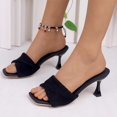 thumbnail image 1 of Womens Sandals Comfortable Kitten Heel Open Toe Slip-on High Heel Slipper Women Casual Leisure Daily Summer Beach Shoes Outerwear Sandals, 1 of 9