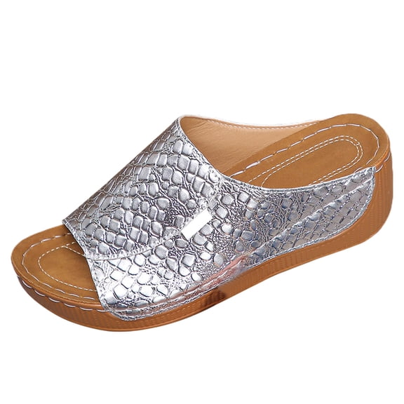 Womens Sandals Comfortable Womens Platform Sandals Espadrille Wedge Strap Studded Open Toe under 15 Wedge Strap Wide for Women Size 11w Soft Size 8 Women's On Platform Silver 7