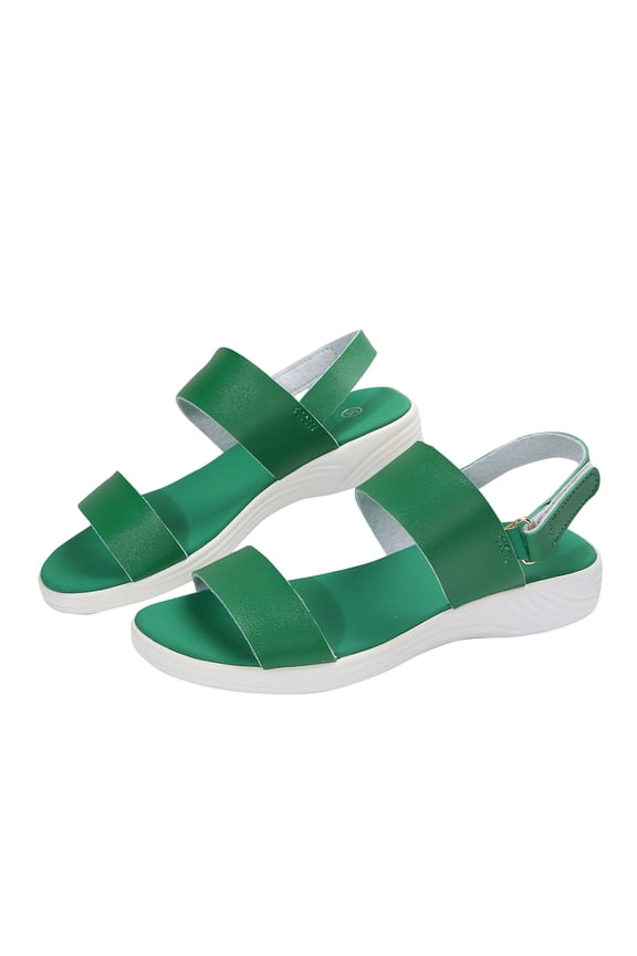Womens Sandals Double Strap Flat Sandals Workout Comfy Summer Leather Fashion Trending Sandal for Walking Hiking Green Women Sandal