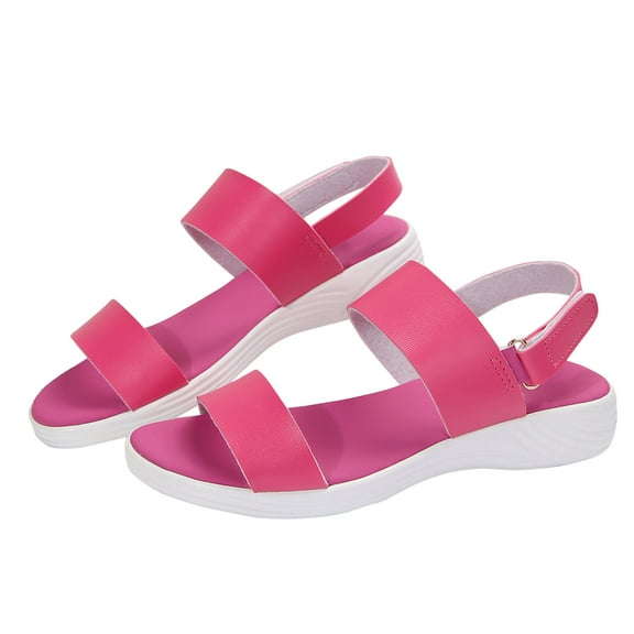 Womens Sandals Double Strap Flat Sandals Workout Comfy Summer Leather Fashion Trending Sandal for Walking Hiking Pink Women Sandal