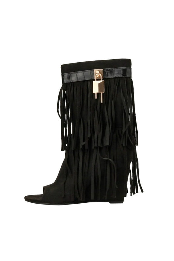 Womens Sandals Dressy Casual Summer Stylish Open Toe Tassels Wedges Tassel Handmade Vintage Short Boots Slope Heel Boots Boots Sandals