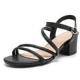 thumbnail image 1 of Womens Sandals Dressy Chunky Heels Low Block Open Toe Sandals Dress Party Shoes Black Size 10.5, 1 of 6