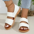 thumbnail image 1 of Womens Sandals Dressy Clearance, Xunlbb Women's Large Size Beach Shoes Are Comfortable Light Soft-soled And Roman Sandals(White,Size:40), 1 of 7