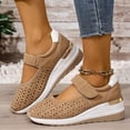 thumbnail image 1 of Womens Sandals Dressy Oofos On Sale Women's Fashion Casual Spring And Summer Comfortable Hollow Breathable Thick Bottom Wedge Heel Round Toe Cap Toe Sandals Yellow, 1 of 9