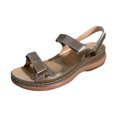 thumbnail image 1 of Womens Sandals, Dressy Strappy Arch Support Wedge Shoes, Orthopedic Sandals for Women, Walking Open Toe Ankle Strap Shoes, Comfortable Platform Slip-On Summer Beach Casual, 1 of 7