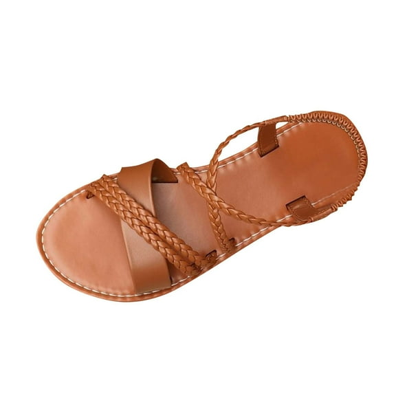 Womens Sandals Dressy Summer - Comfortable Gladiator Sandals for Women Beach Walking Wedding Flat Shoes Women's Fashion Casual Versatile Pointed Toe New Casual Breathable Flat Shoes