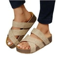thumbnail image 1 of Womens Sandals Lightweight Summer Beach Sandals for Women Women's Criss Cross Open Toe Casual Shoes Women's Breathable Thick-Soled Sandals, 1 of 5