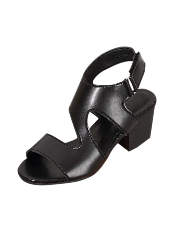 Womens Sandals Plantar Fasciitis Feet Sandal Women's Fashion Casual Versatile Open Toe Spring And Summer Comfortable Back Zipper Roman High Heel Sandals Black