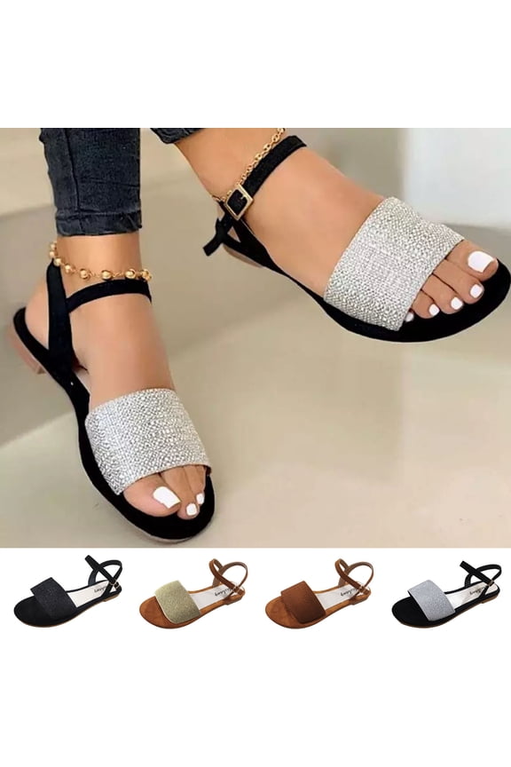 Womens Sandals Summer Casual Closed Sandals Women Fashion Women Casual Round Head Comfy Sandals Beach Casual Shoes Brown 36