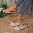 thumbnail image 1 of Womens Sandals Summer Casual Flat Heel Open Toe Ankle Straps Slide Shoes Summer Beach Walking Comfortable Lightweight Slippers, 1 of 10