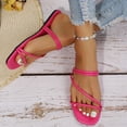 thumbnail image 1 of Womens Sandals Summer Clearance,Support Comfortable Walking Sandals Women's Fashion Gentle Versatile Flat Sole One Shoe And Two Flat Sandals, 1 of 5