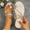 thumbnail image 1 of Womens Sandals Summer Clearance,Support Comfortable Walking Sandals Womens Summer Slippers Rhinestone & Flowers Decorate Pinch Toe Sandals, 1 of 5