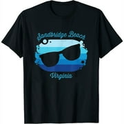 Womens Sandbridge Beach Va Virginia Souvenir Nautical Surfer Graphi T-Shirt Black Small