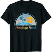 Womens Sandbridge Beach Va Virginia Souvenir Palm Tree Surfer Graph T-Shirt Black Small