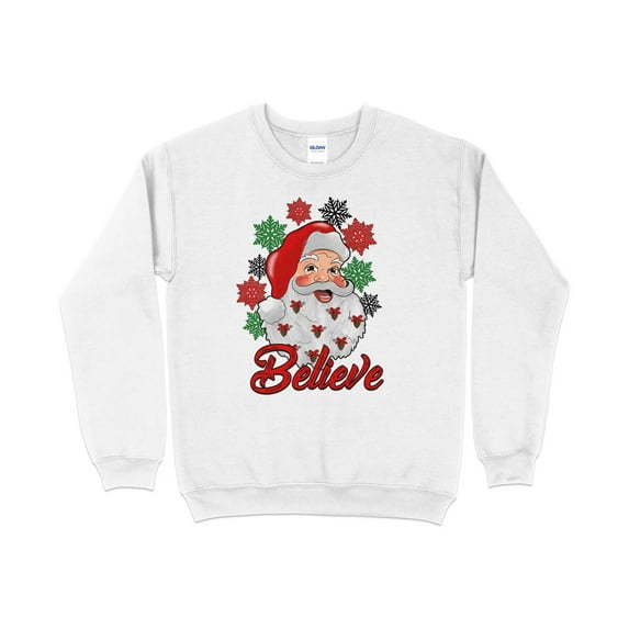 Womens' Santa Believe Snowflake Sweatshirt