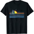 thumbnail image 1 of Womens Santa Cruz Beach Retro 70s 80s 90s Sailing Boat Sunset Surf T-Shirt Black Medium, 1 of 5