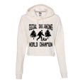 thumbnail image 1 of Womens Sasquatch Social Distancing World Champion Bigfoot Cropped Hooded Sweatshirt, 1 of 1