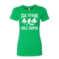 thumbnail image 1 of Womens Sasquatch Social Distancing World Champion Bigfoot Deluxe Soft T-Shirt, 1 of 1