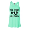 thumbnail image 1 of Womens Sasquatch Social Distancing World Champion Bigfoot Flowy Racerback Tank Top T-Shirt, 1 of 1