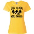 thumbnail image 1 of Womens Sasquatch Social Distancing World Champion Bigfoot T-Shirt, 1 of 1
