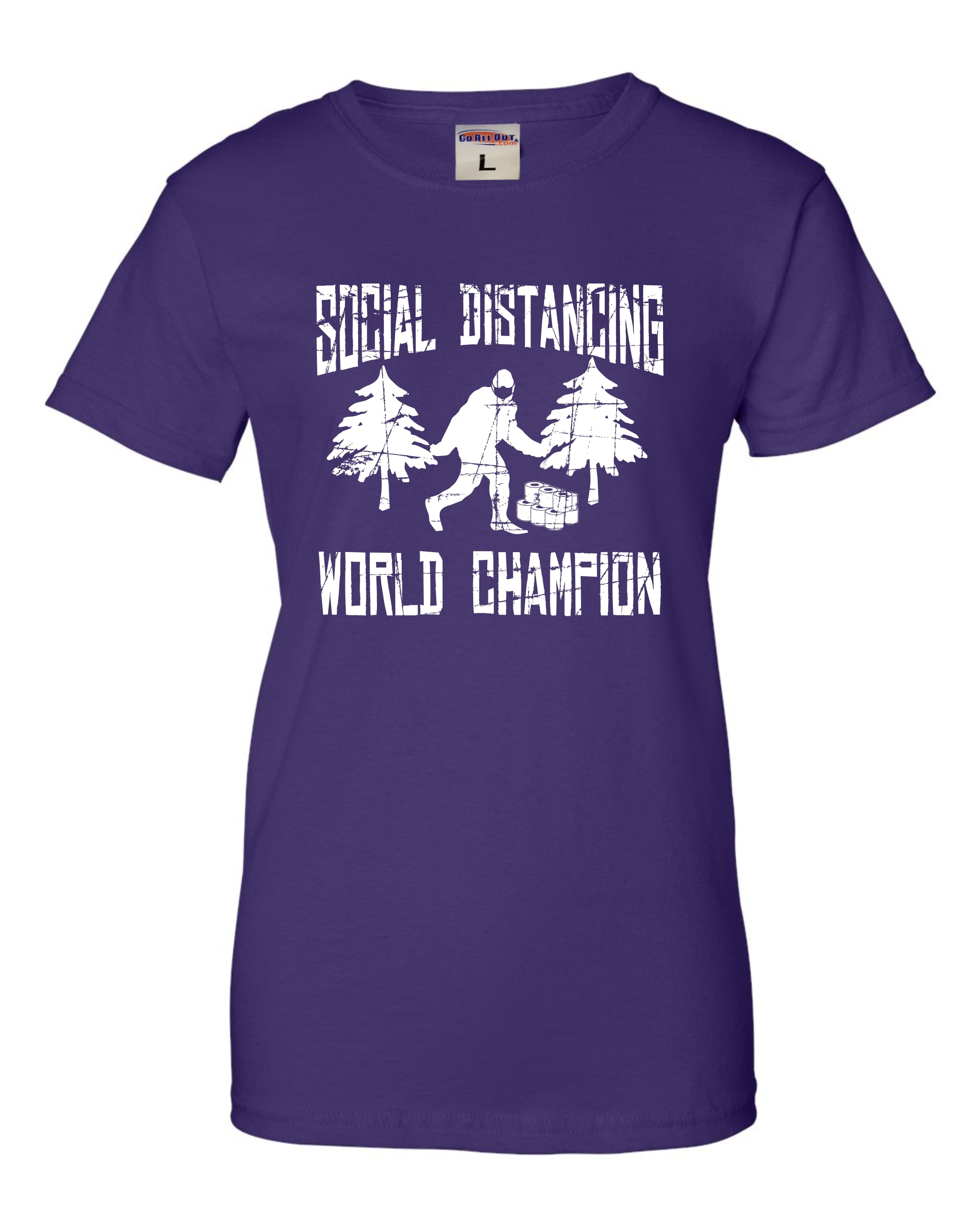 Social Distancing Champ Introvert Antisocial Bigfoot Fans T-Shirt