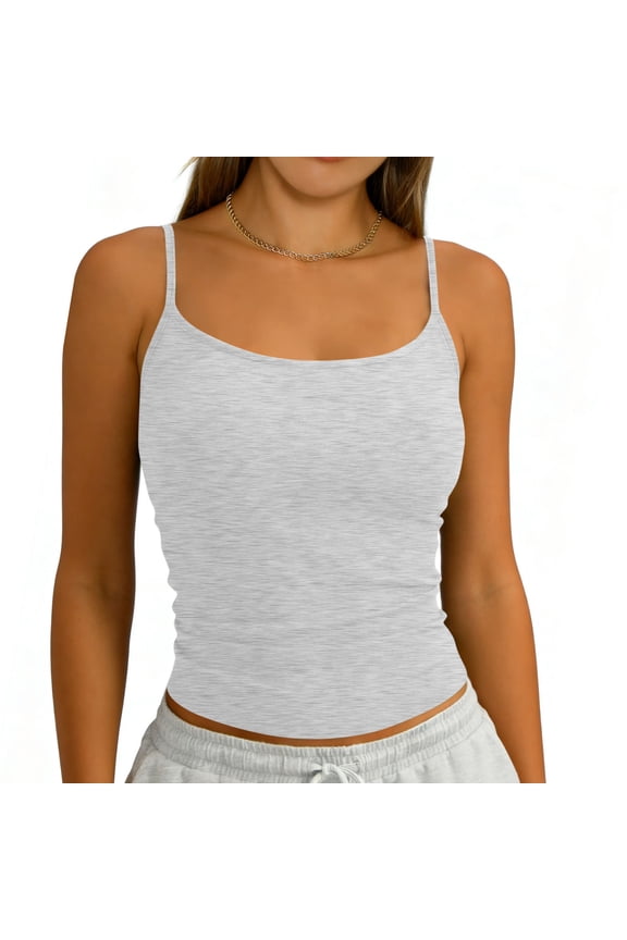 Womens Satin Camisole Tank Tops Plus Size Womens Classic Ribbed Cami Tops Thin Adjustable Strap Round Neck Slim Fitted Sleeveless Cropped Tank Top for Daily Wear White XL