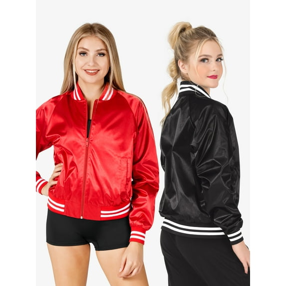 Womens Satin Dance Team Bomber Jacket