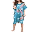 thumbnail image 1 of Womens Satin Nightgown, Floral Print Kaftan Sleepwear, One Size Fits up to 16/18, 1 of 4