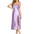 thumbnail image 1 of Womens Satin Nightgown Lingerie Sleepwear Spaghetti Strap V Neck Elegant High Slip Satin Silk Maxi Dress, 1 of 7