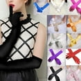 thumbnail image 1 of Womens Satin Opera Length Gloves For Wedding Evening And Special Events, 1 of 3