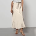 thumbnail image 1 of Womens Satin Silk Maxi Skirts Summer Clothes 2026 A Line Hidden Elastic Casual Elegant Long Skirt for Women Beige L, 1 of 3