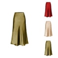 thumbnail image 1 of Womens Satin Skirt Elastic High Waist Midi Skirt Elegant Dressy Casual Party Wedding Skirts, 1 of 3