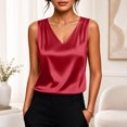 thumbnail image 1 of Womens Satin Tank Top Pleated Sleeveless Blouse Dressy Casual Crewneck Silk Shirts Business Summer Trendy Clothes L, 1 of 6