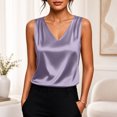 thumbnail image 1 of Womens Satin Tank Top Pleated Sleeveless Blouse Dressy Casual Crewneck Silk Shirts Business Summer Trendy Clothes XL, 1 of 6