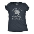thumbnail image 1 of Womens Save The Chubby Mermaids T Shirt Funny Cute Manitee Preservation Tee for Ladies Womens Graphic Tees, 1 of 9