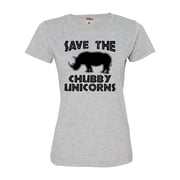 Womens Save The Chubby Unicorns Funny Rhino Deluxe Soft T-Shirt