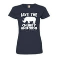 thumbnail image 1 of Womens Save The Chubby Unicorns Funny Rhino Deluxe Soft T-Shirt, 1 of 1