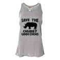 thumbnail image 1 of Womens Save The Chubby Unicorns Funny Rhino Flowy Racerback Tank Top T-Shirt, 1 of 1
