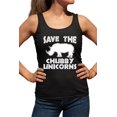 thumbnail image 1 of Womens Save The Chubby Unicorns Funny Rhino Racerback Tank Top T-Shirt, 1 of 1