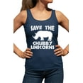 thumbnail image 1 of Womens Save The Chubby Unicorns Funny Rhino Racerback Tank Top T-Shirt, 1 of 1