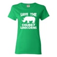 thumbnail image 1 of Womens Save The Chubby Unicorns Funny Rhino T-Shirt, 1 of 1
