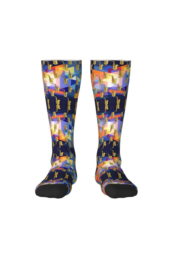 Womens Saxophone Musical Instruments Knee High Socks Comfy Thermal Boot Long Socks