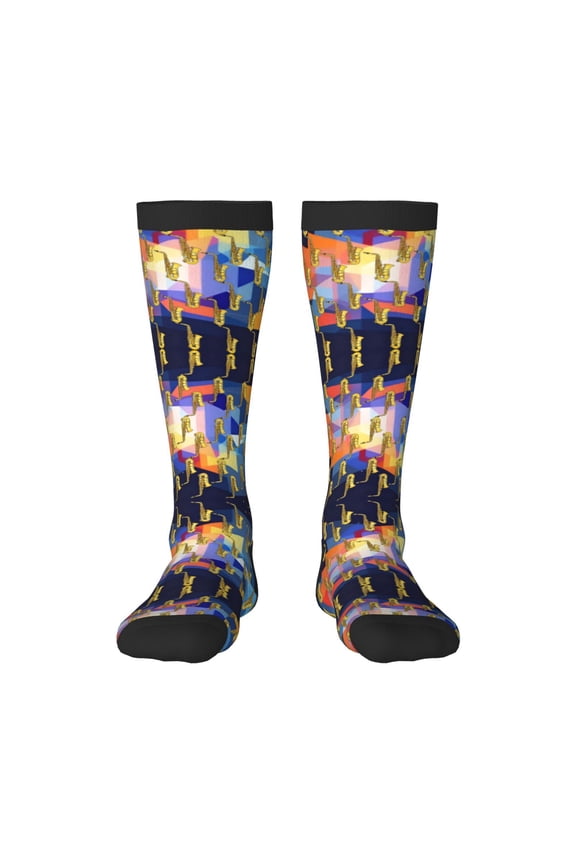 Womens Saxophone Musical Instruments Knee High Socks Comfy Thermal Boot Long Socks