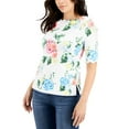 thumbnail image 1 of Womens Scalloped Floral Top, MultiColor, Size XX-Large, 1 of 2