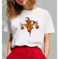 thumbnail image 1 of Womens Scarecrow Broomstick Graphic Tee T Shirt Tops Cotton Short Sleeve Round Neck White S-5XL, 1 of 4