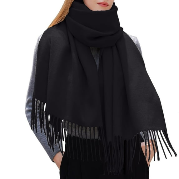 Womens Scarf Cold Weather Thick Warm Knitted Scarf Long Scarves Knit Wraps Lined Knit Wraps Womens Scarves Black One Size