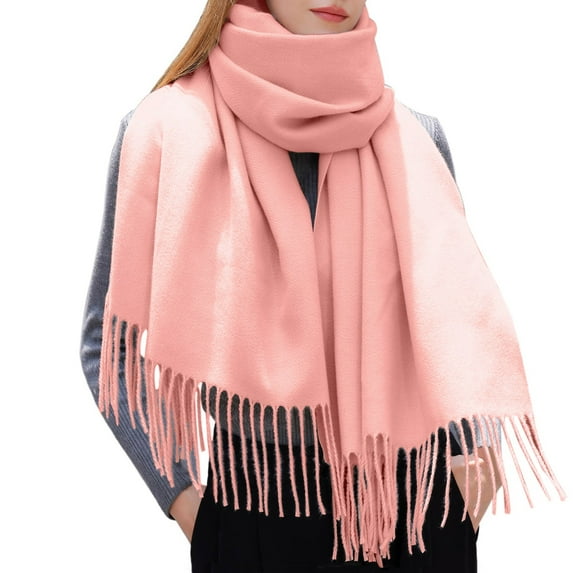 Womens Scarf Fashion Accessories Women's Winter Solid Color Tassel Shawl Warm Scarf